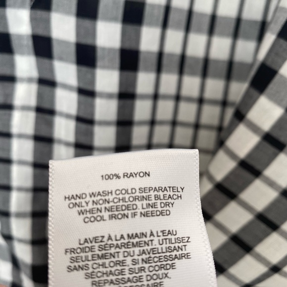 NWT Express button down plaid tie front top▪️L - Picture 6 of 7